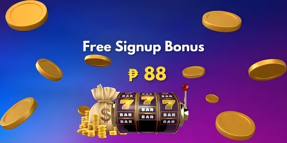 Gamezone App welcome bonus banner with slot reels and PH peso coins